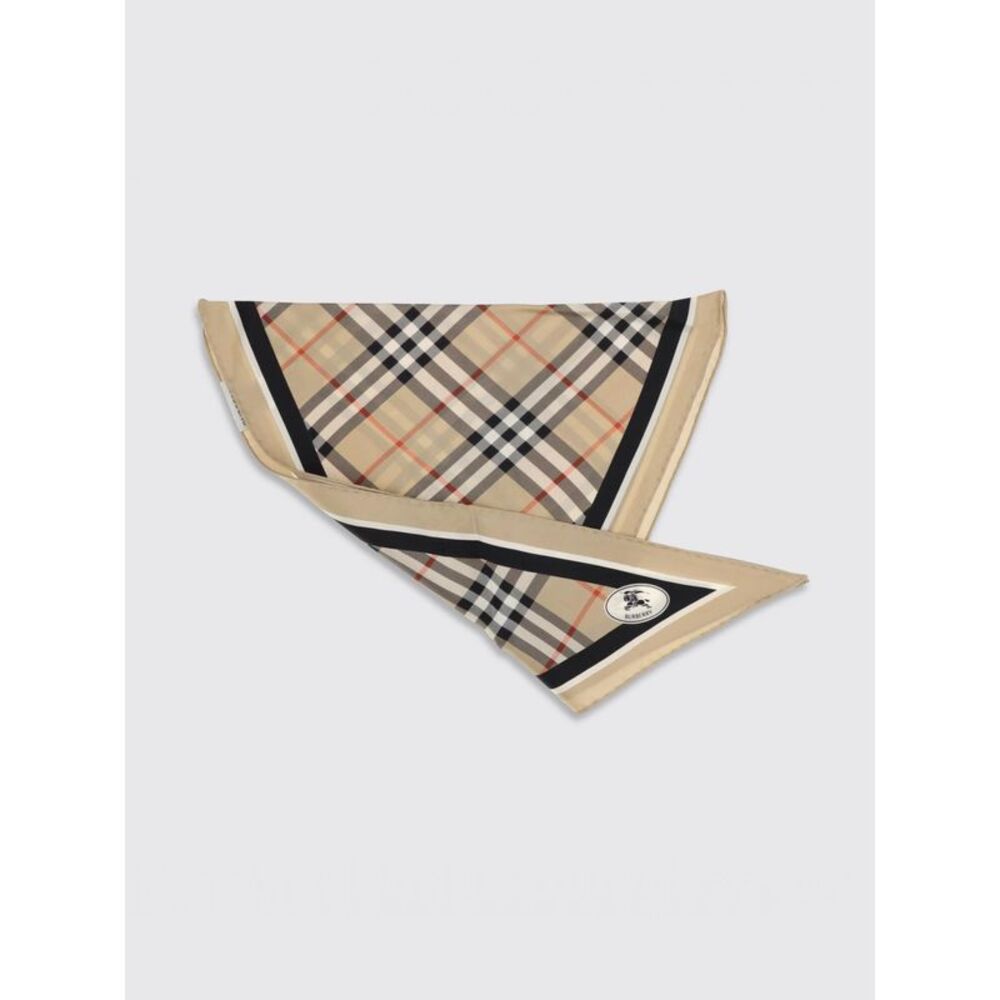 Burberry Men Men's Triangular Check Silk Foulard Scarf Burberry